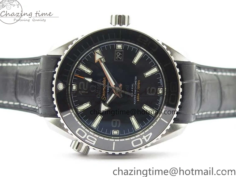 0129 Planet Ocean 39.5mm Black Ceramic Bezel SS VSF 1:1 Best Edition Black Dial on Black Gummy Strap A QuickDry 7889